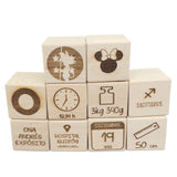 Bloques madera nacimiento personalizados (6 cubos)