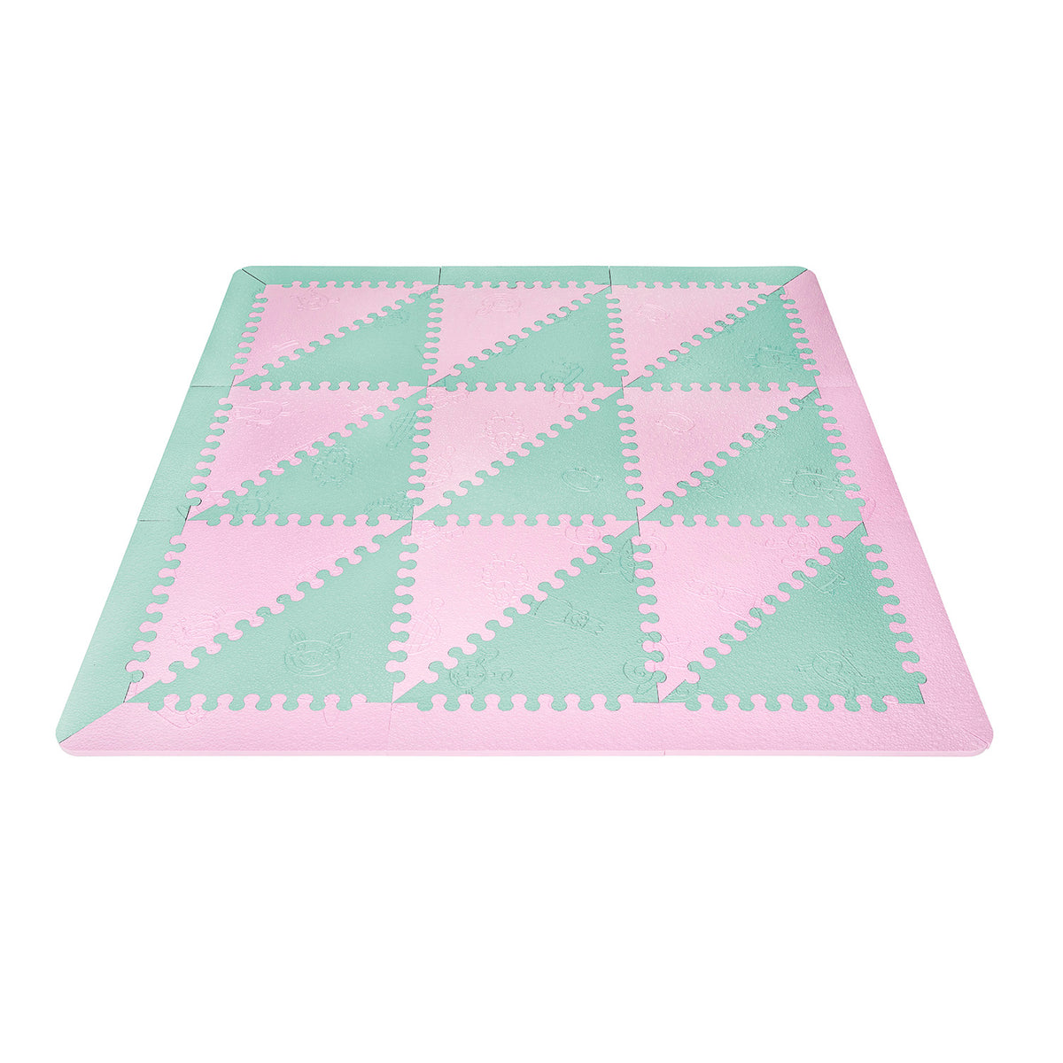 Alfombra infantil puzzle LuBabymats mint-rosa – Lulamuk