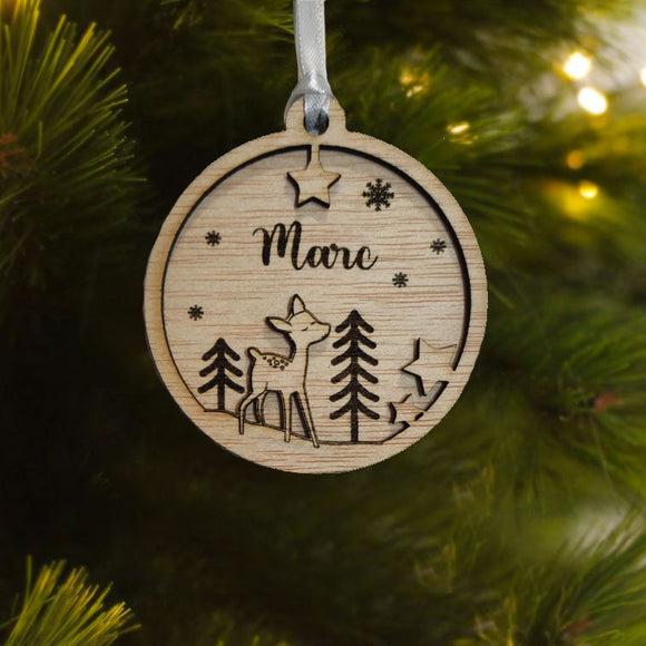Bola de Navidad Madera Forest personalizada