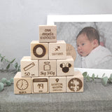 Bloques madera nacimiento personalizados (6 cubos)