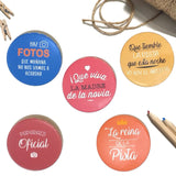 Pack 50 chapas boda personalizadas