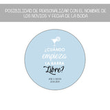 Pack 50 chapas boda personalizadas