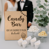 Carteles Rincones Boda (Candy Bar, en recuerdo...)