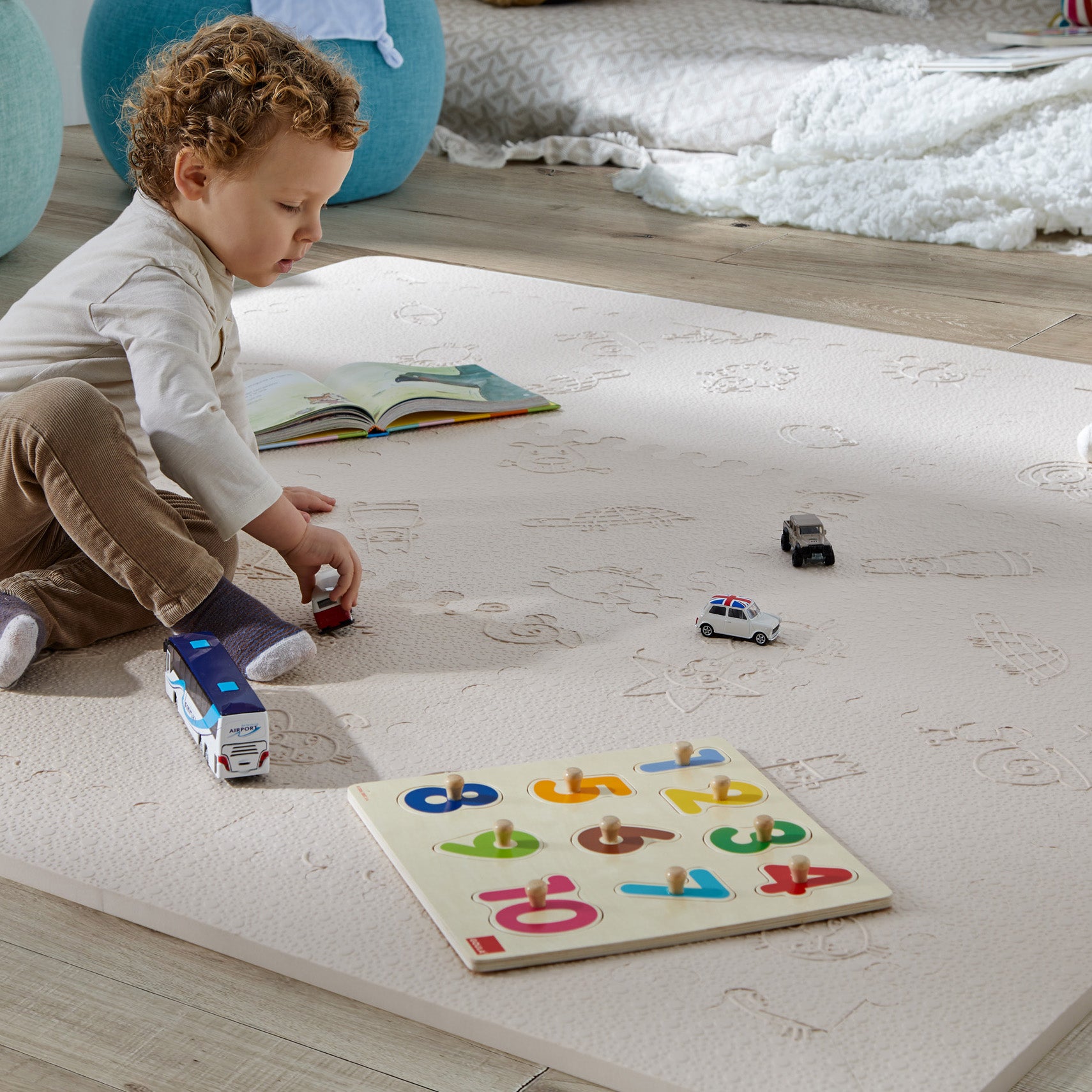 Lubabymats Alfombra Beige Infantil Alfombras De Suelo Para Bebes