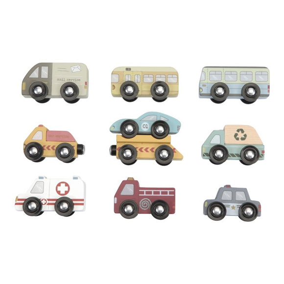 Set de vehiculos de madera