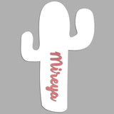 Silueta cactus con nombre en relieve