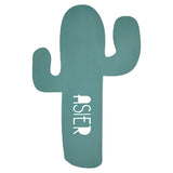 Silueta cactus con nombre troquelado