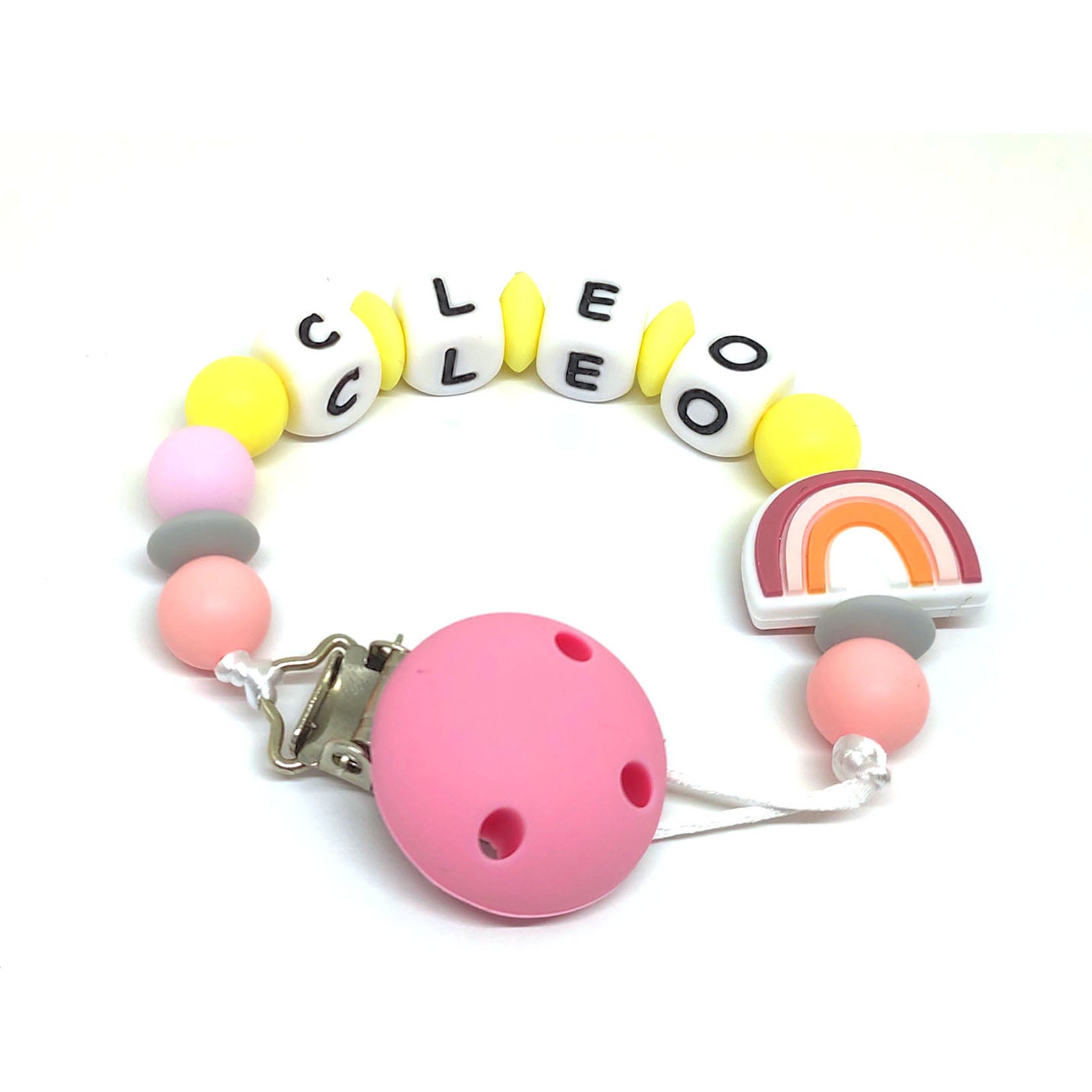 Chupetero personalizado rainbow pink – Lulamuk